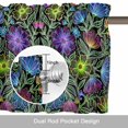 thumbnail image 6 of Flowers Valance Curtain Abstract Gradient Blue Green Purple Lines Floral Black Window Valances Rod Pocket Short Curtains Window Treatments for Kitchen Bedroom Bathroom Laundry 42" x 12", 6 of 9