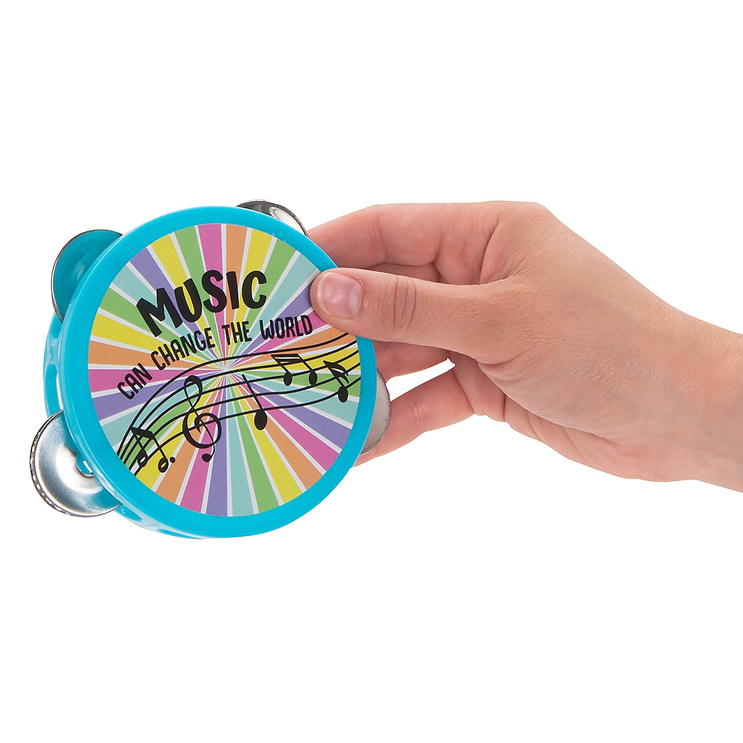 Rainbow Mini Tambourines, Toys, Birthday, Party Favors, 12 Pieces