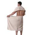 thumbnail image 4 of Colevkie Men's 2 Pieces Bath Wrap Set Shower Skirt & Bath Towel Quick Drying Absorbent Beach Towel Bathroom Towel Polyester with Pocket Home Sauna Spa Printed Stripes Pattern, 4 of 7