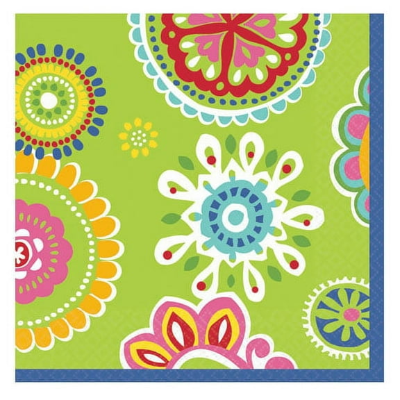 Various Floral 'Cool Splash' Lunch Napkins, 16 Count