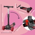 thumbnail image 4 of GLIDEZONE Kids Kick Scooter with Seat & LED Wheels, Foldable Adjustable Height Scooter, 2-in-1 Sit to Stand Scooter for Ages 3-14 (Black), 4 of 6