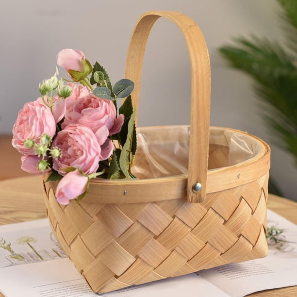 Cesta de ratán de estilo retro , organizador de artículos diversos, contenedor de almacenamiento tejido para interiores y exteriores, , 25cmx20cmx11cm Baoblaze Cesta de almacenamiento