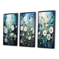 thumbnail image 3 of Designart "Blue Calm Gardens IV" Abstract Framed Wall Art Set Of 3 - Blue Floral Frame Canvas Set For Living Room Decor, 3 of 7