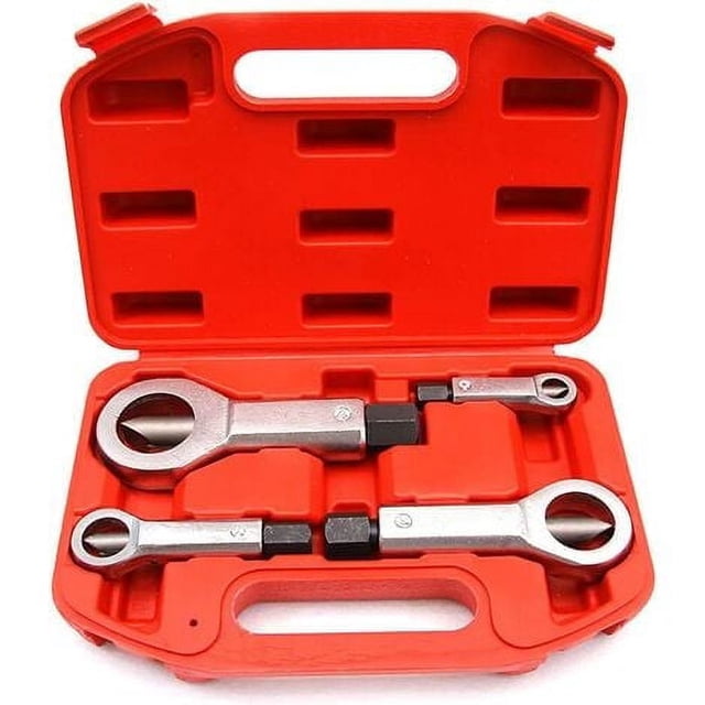 4-Piece Adjustable Tool for Rusty, Damaged & Stuck Nuts Heavy Duty Nut Splitter Set