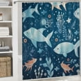thumbnail image 6 of BCIIG Fish Plants Stars Bathroom Decor Set with Hooks, Colorful Luxurious Graphic Print Polyester Fabric Fashion Shower Curtain for Home Bathtubs Decoration 69x72, 6 of 7