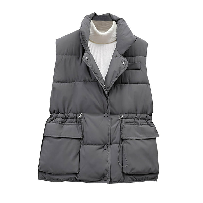 Down vest no collar discount