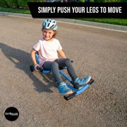 EzyRoller: Classic X - Blue - Ride-On Scooter, Cambering Motion, Pedal Free Cart, Hand Brakes, Extendable Frame, 154lb Capacity, Kids Ages 4+