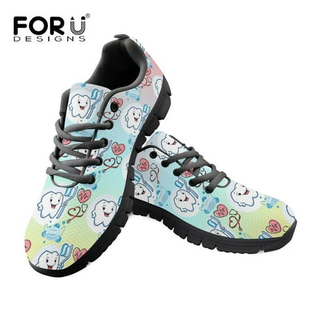 

Fashion Sneakers for Women Kawaii Cartoon Dentist Pattern Ladies Flat Shoes Lightweight Mesh Wear-resistant Footwear