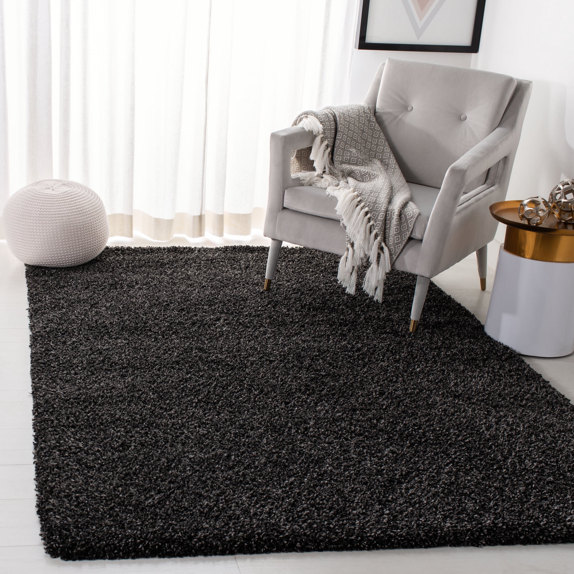 Safavieh Evolution Rothesay Solid Shag Area Rug, Charcoal, 8' x 10'