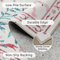 thumbnail image 4 of 5x7 Area Rug, Machine Washable Non Slip Stain Resistant Soft Vintage Floral Bow Rug, for Living Room, Bedroom, Soft Low Pile Large Carpet-Pink, 4 of 9