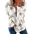thumbnail image 1 of Blusa tipo túnica informal con solapa y cremallera para mujer, cuello en V, manga larga, suelta, suave Pompotops gfhjh4970, 1 of 4