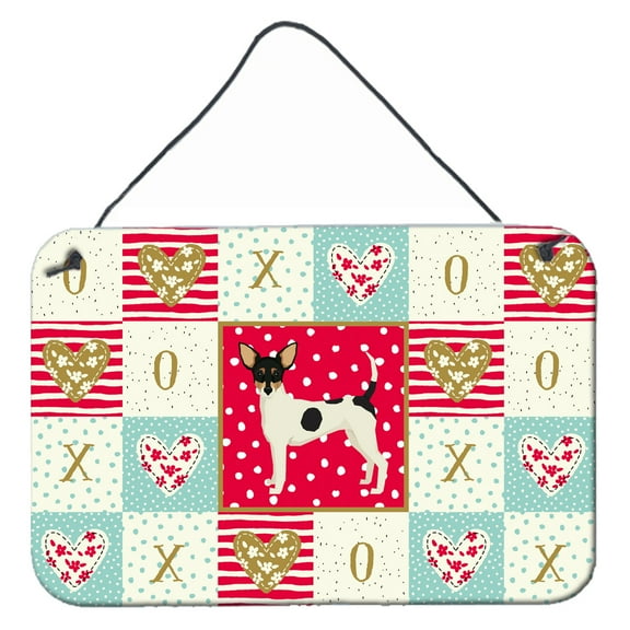 Carolines Treasures CK5957DS812 Toy Fox Terrier Love Wall or Door Hanging Prints 8x12 multicolor