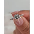 thumbnail image 2 of SOLITAIRE JEWELS 1.50 Ct Round Brilliant Moissanite Diamond Engagement Solitaire With Pave Ring 10K White Gold, 2 of 7