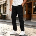 thumbnail image 2 of RUTAYY Men's Cargo Pants Drawstring Waist Side Pockets Multi Pocket Outdoor Casual Trousers Black, 2 of 5