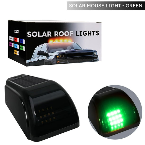 Luces de marcador de techo de cabina LED inalámbricas sin taladro con energía solar para camión | Carcasa de ABS impermeable | Sensor de vibración | 12 LED SMD | Cinta de fácil instalación | Paquete
