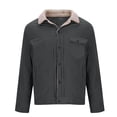 thumbnail image 6 of JXMVOJ Men's Leather Classic Trucker Jacket Long Sleeve Casual Outwear Coat, 6 of 7