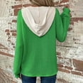 thumbnail image 4 of Lovskoo Long Sleeve Sweatshirt for Women color block Trendy Casual hooded Sweatshirt Tops Blouse Green, 4 of 8