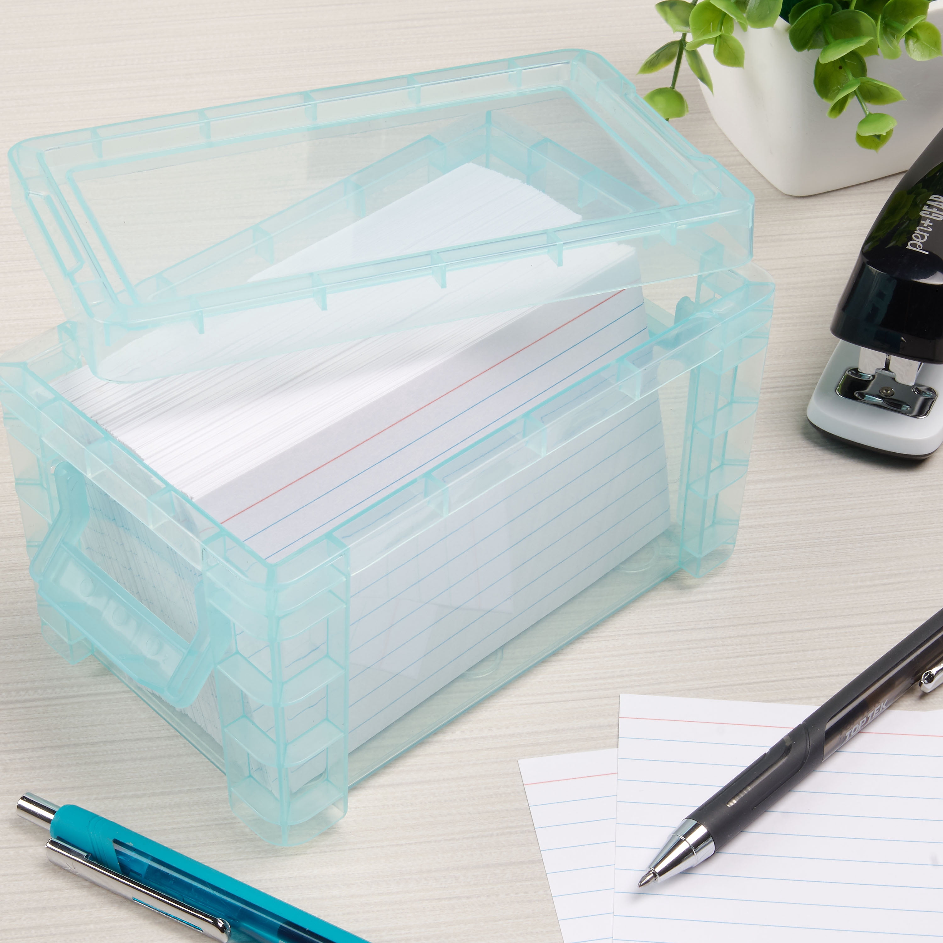 Pen + Gear Card Box, Blue, 3" x 5"