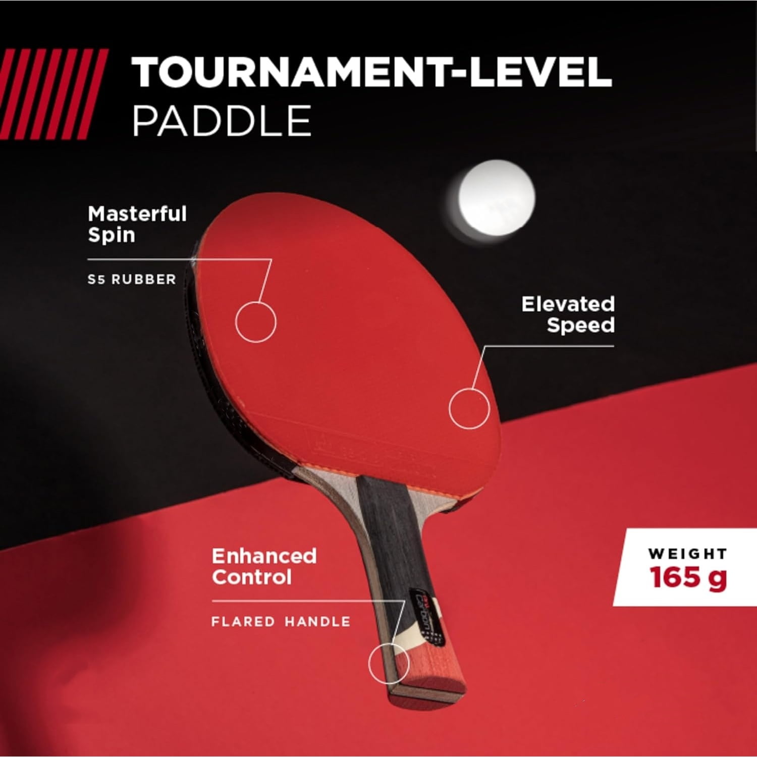 Pro Carbon Performance-Level Table Tennis Racket with Carbon Technology for Tournament Play