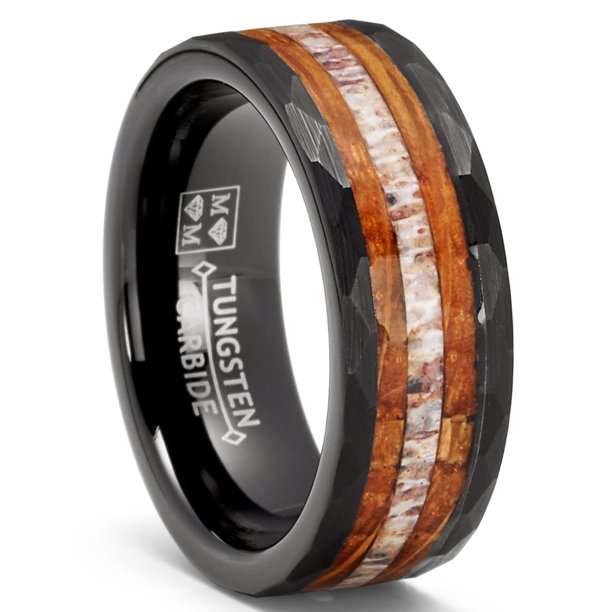 Whiskey Barrel Rings  Black Gold or Tungsten - Forever Metals