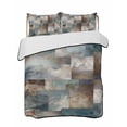 thumbnail image 2 of Blue Brown Geometric Twin Size Down Alternative Comforter, Lightweight Comforter Quilt Bedding Set with Pillow Shams Modern Ombre Abstract Art All Seasons Bed Comforter Duvet Insert 68"x86", 2 of 7