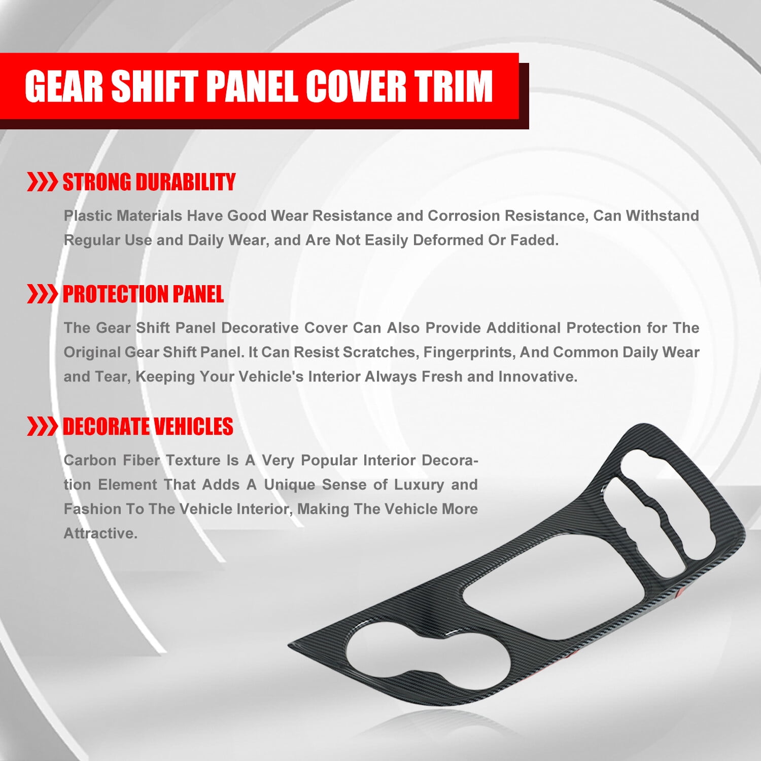 Gear Shift Panel Frame Trim Cover Carbon Fiber Pattern for 2015-23 Challenger