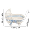 thumbnail image 3 of Wicker Stroller Basket, Doll Carriage Candy Basket, Pushcart Planter Basket for Baby Shower Centerpiece Candy Storage Party Decor, 3 of 6