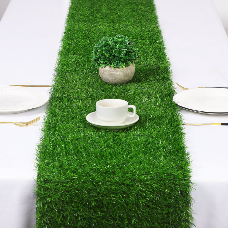 1 Roll Simulation Grass Table Runner, Hawaiian Party Table Decoration,  Outdoor Wedding Desktop Decoration, Green Artificial Turf Tablecloth,For  Picnic