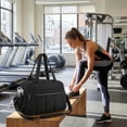 thumbnail image 7 of Sports tote bag, women's gym bag with wet and dry compartments, women's short-trip travel bag, waterproof sports and fitness bag, carry-on bag （black）, 7 of 7