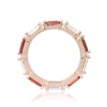 thumbnail image 3 of Garnet & White Topaz Baguette Eternity Ring 0.75ct 925 Sterling Silver Graduation Day Gift, 3 of 6