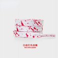 thumbnail image 1 of Lacets pour Espadrilles Plats Dorés Impression Éclaboussures d'Encre Lacets Colorés Éclaboussures d'Encre Peints à la Main Chaussures de Basketball pour AF1 Blanc Rouge 140cm, 1 of 6