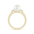 thumbnail image 2 of ANGARA South Sea Cultured Pearl Three Stone Ring with Diamonds in 14K Yellow Gold for Women | June Birthstone, Birthday, Anniversary, Jewelry Gift for Women | Pearl Ring, 2 of 8