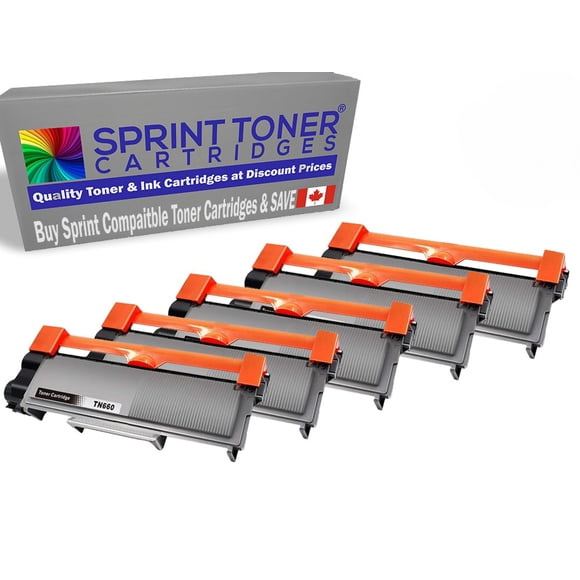 Compatible Brother TN660 Black Toner Cartridges High Yield 5 Pack