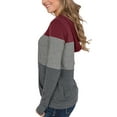 thumbnail image 5 of ADREAMLY Color Block Long Sleeve Hoodie Sweatshirts for Female with Pocket, 5 of 7
