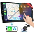 thumbnail image 2 of téreo inalámbrico de doble DIN para coche con Apple CarPlay/Android Auto, pantalla Carplay para coche, control de voz con cámara de rpaldo, Bluetooth, navegación, Mirror Link (10.1 pulgadas), 2 of 5