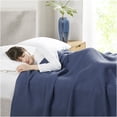 thumbnail image 5 of JERFIT King Size Cotton Waffle Weave Blanket, Indigo Blue Lightweight & Breathable Summer Throw for Bed or Couch, OEKO-TEX Certified, Machine Washable, 5 of 5