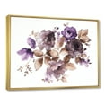 thumbnail image 3 of Designart 'Purple Retro Flowers With Brown Leaves On White' Traditional Framed Canvas Wall Art Print, 3 of 5