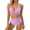 Bikini sets for women Purple, variant on FASHOFT High Waisted Bikini Sets for Women Twist Front Two Piece Swimsuit V Neck Adjustable Spaghetti Straps Bathing Suit Army Green L