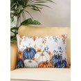 thumbnail image 1 of Outdoor Pillows Waterproof, Orange Blue Fall Pumpkins Bedding Throw Pillows with Insert for Couch Sofa Bed, Weeping Botanical Thanksgiving 12x20 Inch Pillowcases Decorative Patio Pillow Set of 1, 1 of 4