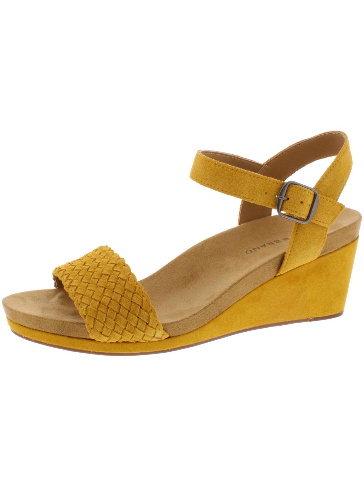 Lucky Brand Womens Kenette Suede Open Toe Wedge Sandals - Walmart.com