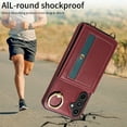 thumbnail image 4 of Allytechgroup Wallet Case for Samsung Galaxy A12, Shockproof PU Leather & TPU Flip Stand Slim Fit with Card Slots and Ring Holder Shoulder Strap, Stay Stylish and Organized, Red, 4 of 11