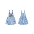 thumbnail image 2 of Cenuakty Newborn 3M 6M 12M 18M 24M 2T 3T Boy 4th of July Overalls Casual Loose Fit Tractor American Flag Embroidered Star Sleeveless Jumpsuit, 2 of 9