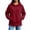 Wine, variant on Hoodie for Womens Xaqiouau Solid Cross Neck Hooded Pullover Sweatshirt Split Hem Side Pockets Long Sleeve Basic Tops For Fall Athleisure Casual Daily Wear Brown L