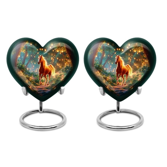 SABURIAL Horse Urn - Mini Keepsake Urn - 3 Inch - Pack Of 2 - Unique Urns For Ash - Ashes Urns Human Remains - Funeral Adult Ash Men & Women