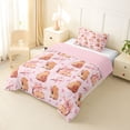 thumbnail image 2 of Erosebridal Cartoon Capybara Twin Comforter Sets For Kids,Pink Cherry Blossom Bedding Set For Cute Animals Lover ,Reversible Pink 2-Piece, 2 of 7