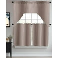 thumbnail image 3 of Brown Ombre Swag Valance and Tier Curtains 24'' Length Set, Grey Modern Abstract Art Light Filtering Kitchen Curtains, Tier Curtain Valances for Bathroom/Living Room/Bedroom/Café, 3 of 6