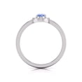 thumbnail image 2 of Round and Oval Shape Natural Tanzanite Gemstone Ring in 14K White Gold (Size: 6.5), 2 of 6