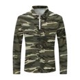 thumbnail image 4 of miqiqism Fashion Camouflage Pullover Shirts for Men Trendy Round Neck Lapel Shirts Casual Long Sleeves Blouses,Army Green,Small, 4 of 5
