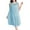 Light Blue, variant on Women Casual Solid Color Sleep Dress Nightgown Nightdress Sleeveless Round Neck Lace Splice Pullover Loose Nightwear Sleepwear Night-clothes Pajamas Nighty