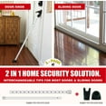 thumbnail image 5 of SecurityMan 2-in-1 Adjustable Door Security Bar & Sliding Patio Door Lock (2 Pack), Heavy-Duty Iron with Interchangeable Caps - White, 5 of 10